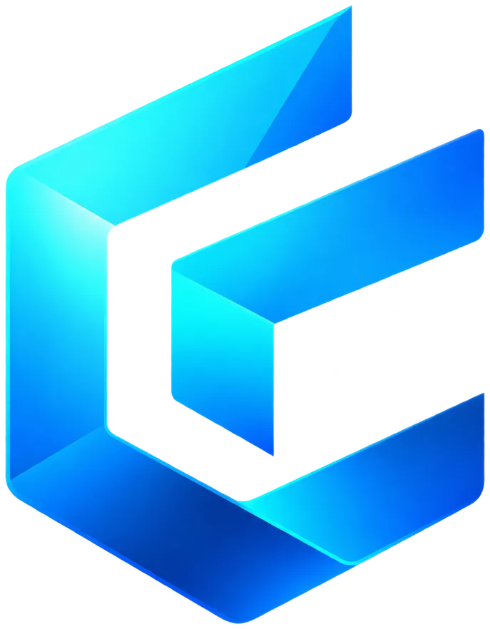 Cyfidex cyan and blue folded emblem